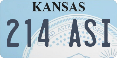 KS license plate 214ASI