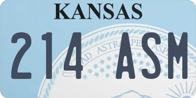 KS license plate 214ASM