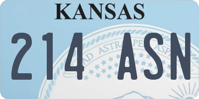 KS license plate 214ASN