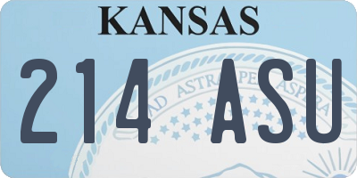 KS license plate 214ASU