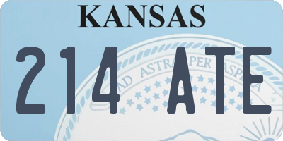 KS license plate 214ATE