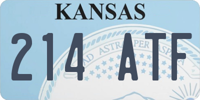 KS license plate 214ATF