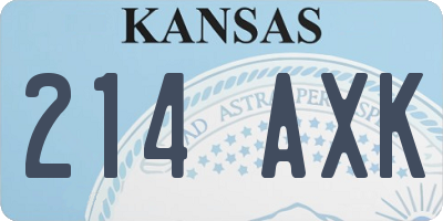 KS license plate 214AXK