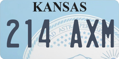 KS license plate 214AXM
