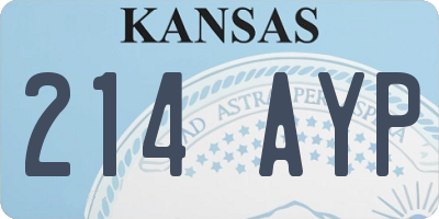 KS license plate 214AYP