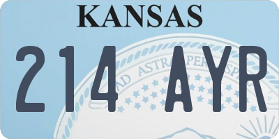 KS license plate 214AYR