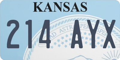 KS license plate 214AYX