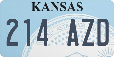 KS license plate 214AZD