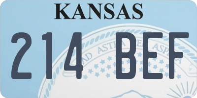 KS license plate 214BEF