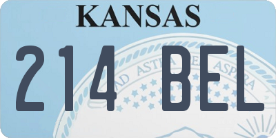 KS license plate 214BEL