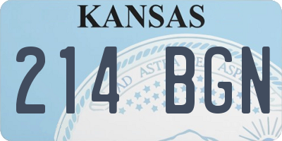KS license plate 214BGN