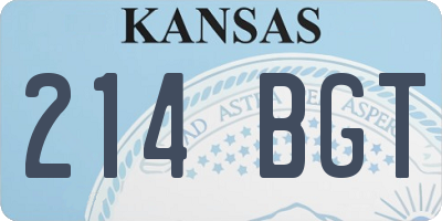 KS license plate 214BGT