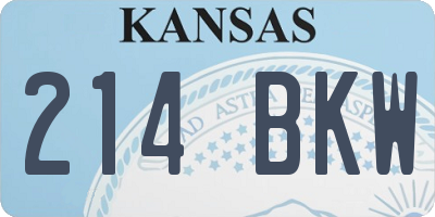 KS license plate 214BKW