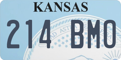 KS license plate 214BMO