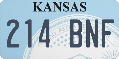 KS license plate 214BNF
