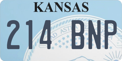 KS license plate 214BNP