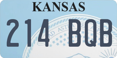 KS license plate 214BQB
