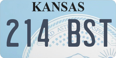 KS license plate 214BST