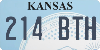 KS license plate 214BTH