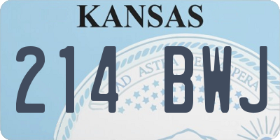 KS license plate 214BWJ