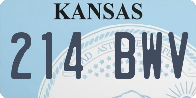 KS license plate 214BWV