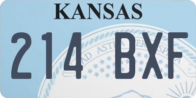 KS license plate 214BXF
