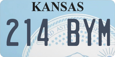 KS license plate 214BYM