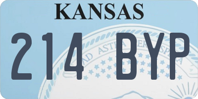 KS license plate 214BYP