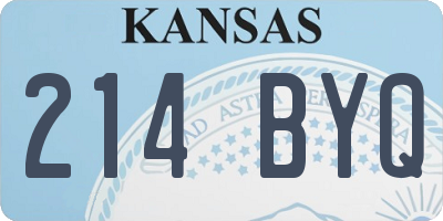 KS license plate 214BYQ