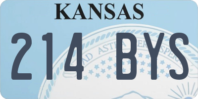 KS license plate 214BYS