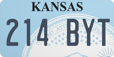 KS license plate 214BYT