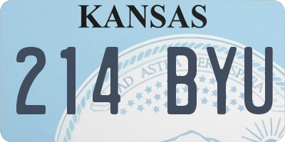 KS license plate 214BYU