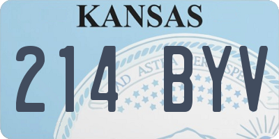 KS license plate 214BYV