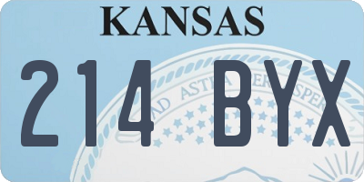 KS license plate 214BYX