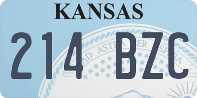 KS license plate 214BZC