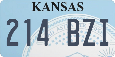 KS license plate 214BZI