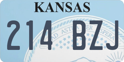 KS license plate 214BZJ