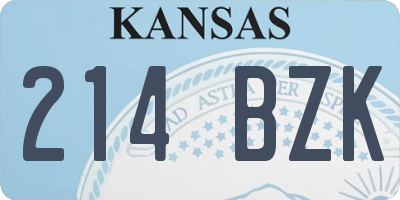 KS license plate 214BZK