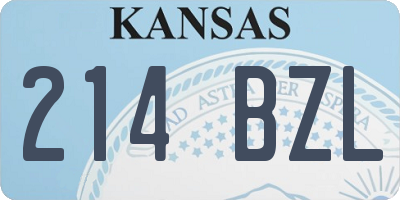KS license plate 214BZL