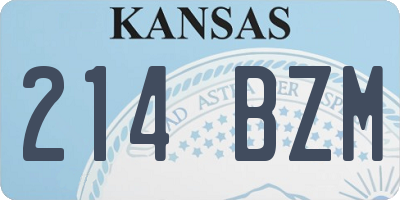 KS license plate 214BZM