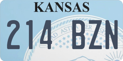 KS license plate 214BZN