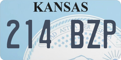 KS license plate 214BZP