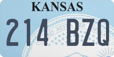 KS license plate 214BZQ