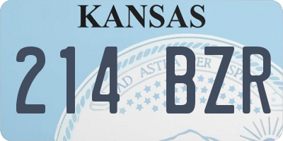 KS license plate 214BZR