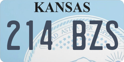 KS license plate 214BZS