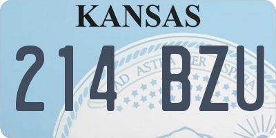 KS license plate 214BZU