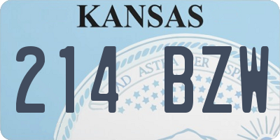 KS license plate 214BZW