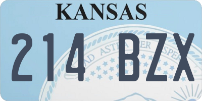 KS license plate 214BZX