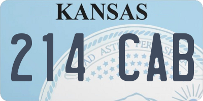 KS license plate 214CAB