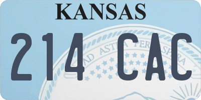 KS license plate 214CAC